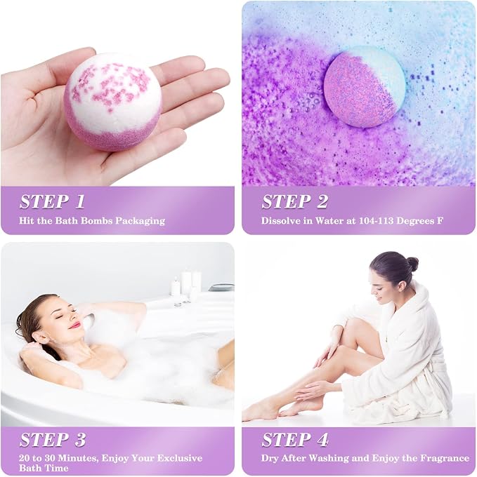 20PCS Bath Bombs for Women Presents Set Natural Wonderful Fizz Effect Bath Bomb - Image 5
