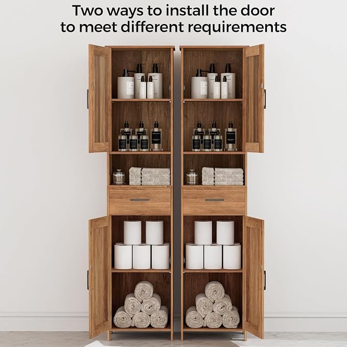 Homhedy 67" H Tall Bathroom Storage Cabinet - Image 5