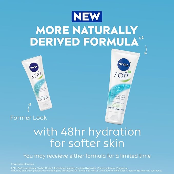 NIVEA Soft Refreshingly Soft Moisturizing Cream, Lightweight Moisturizer - Image 2