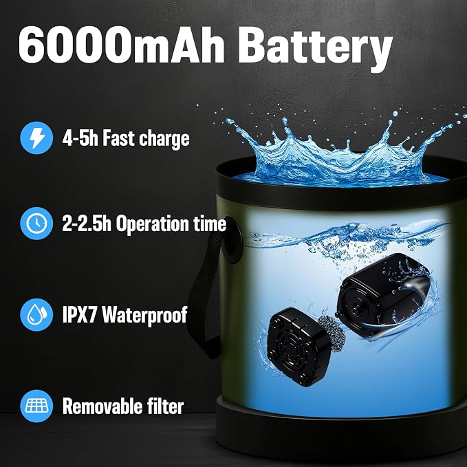 Portable Camping Shower, 6000mAh Rechargeable Shower Pump, Large Capacity - Image 4