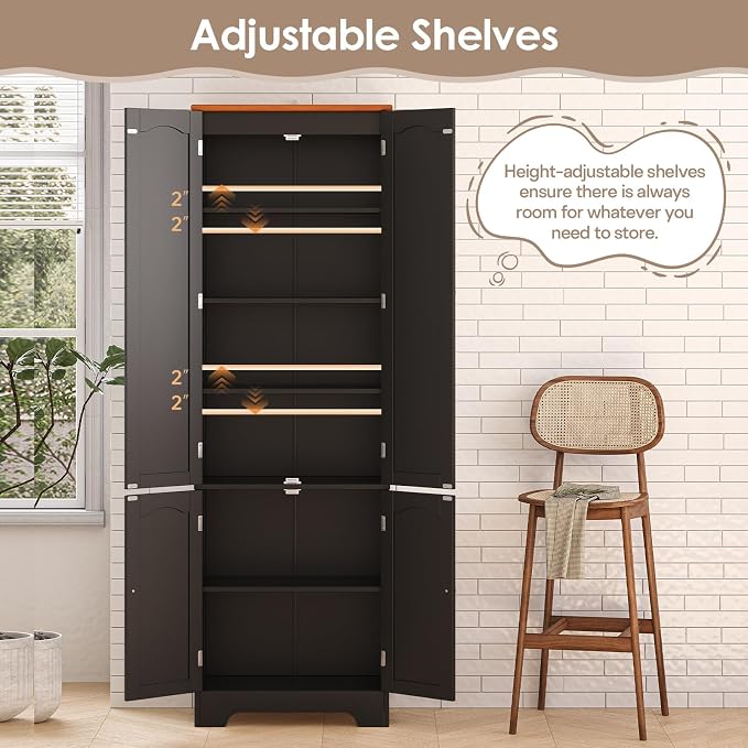 4 Door Pantry - 72.2'' Kitchen Cabinet - Image 3