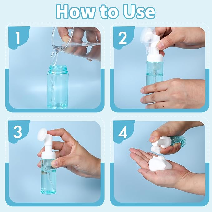 3 PCS Empty Foaming Pump Dispenser Facial Cleanser Foaming Bottle Small Mousse - Image 3