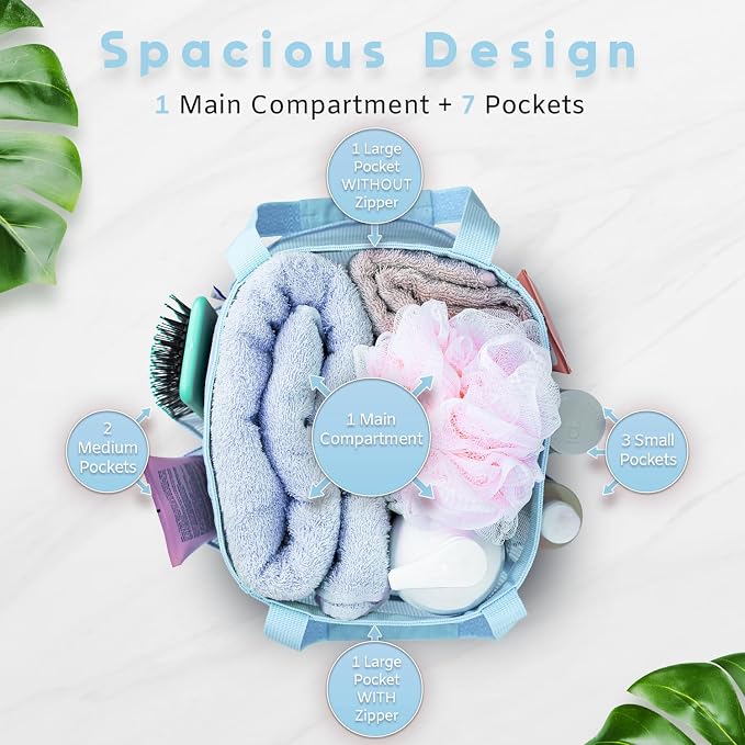Mesh Shower Caddy Dorm, 7 Pockets & 1 - Image 4