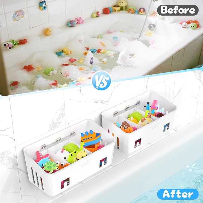 Lysam Bath Toy Storage 2 Packs, Large Bath Toy Holder - Image 6