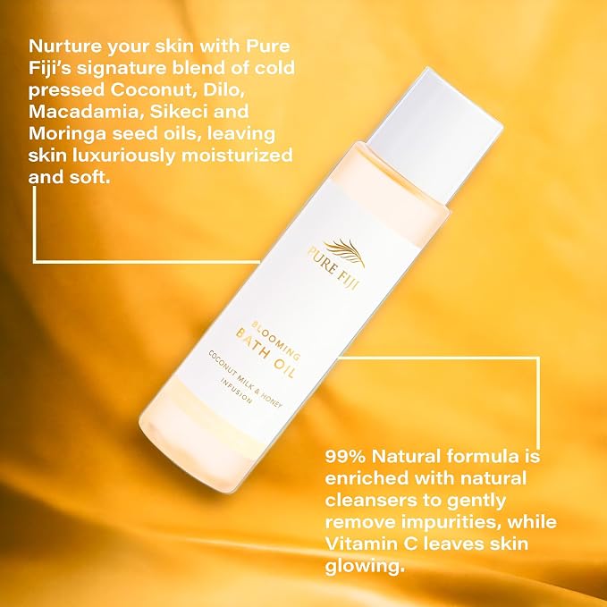 Pure Fiji Bath Oil, Conditioning Body Moisturizer - Image 2