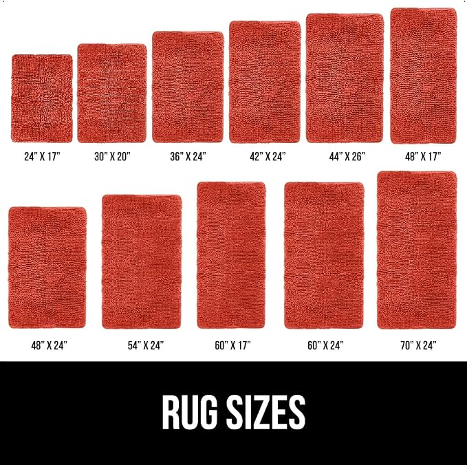 GORILLA GRIP Bath Rug Mat 60x24, Thick Soft Absorbent Chenille, Quick Dry - Image 6