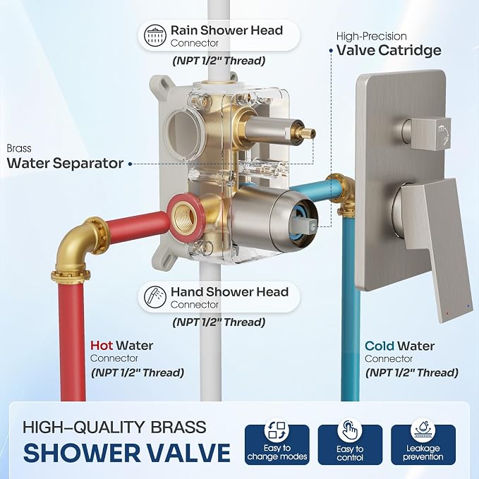Ceiling Mount Shower Faucet Set, Shower System - Image 5