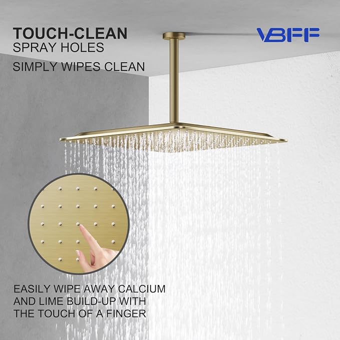 VBFF-Shower Head, rain shower head, 16 inch- Square Shower Head, 1.8 GPM Flow - Image 7