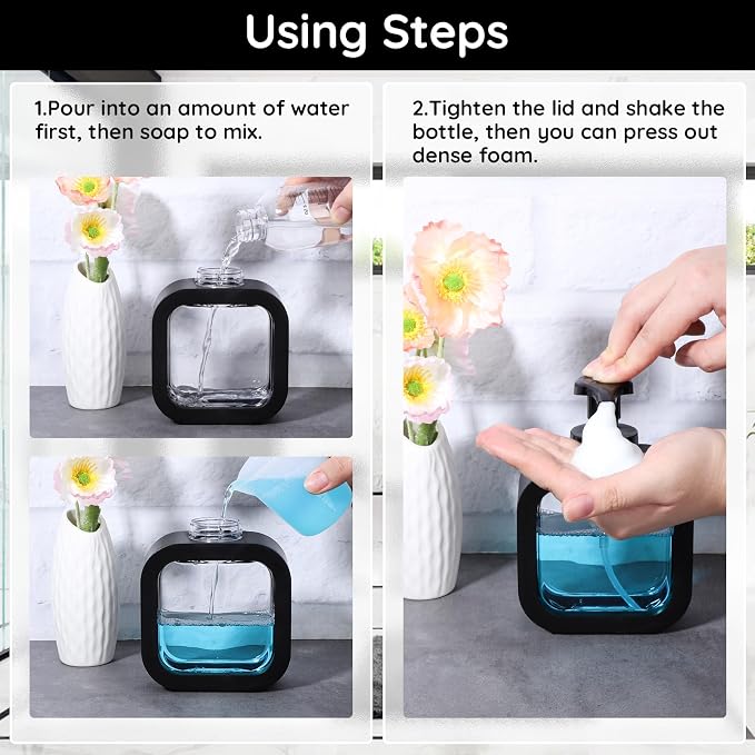 Segbeauty 10.1oz Black Foaming Soap Dispenser - Image 3