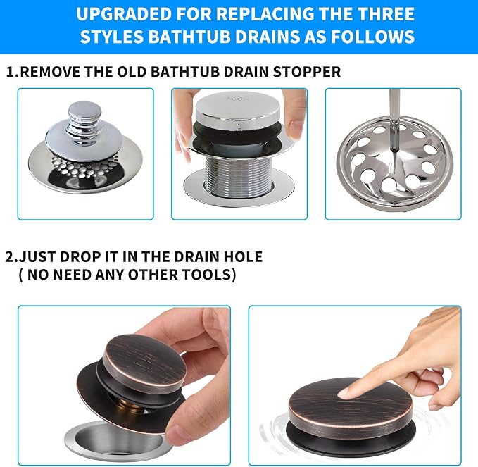 Bathtub Drain Stopper, Uxoz Universal Tub Stopper - Image 3