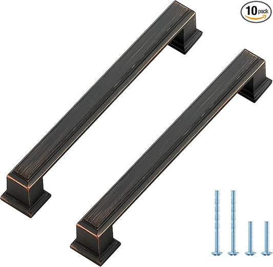 Ravinte Hardware 10 Pack Oil Rubbed Bronze Cabinet Pulls, 5 Inch Hole Center by RavinteHardware