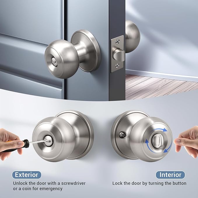 KNOBWELL Brushed Nickel Door Knobs - Image 2