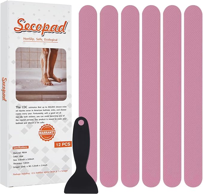 Non-Slip Bathtub Stickers Safety Bathroom Tubs Showers Treads Adhesive Decals by Secopad