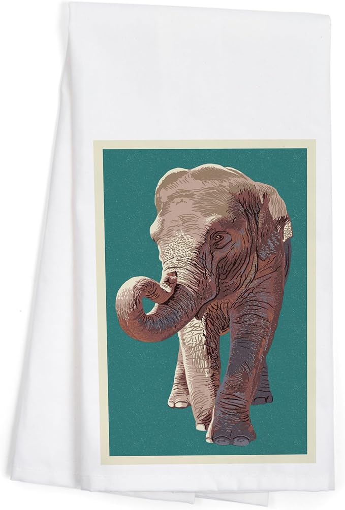 Asian Elephant, Letterpress by LanternPress