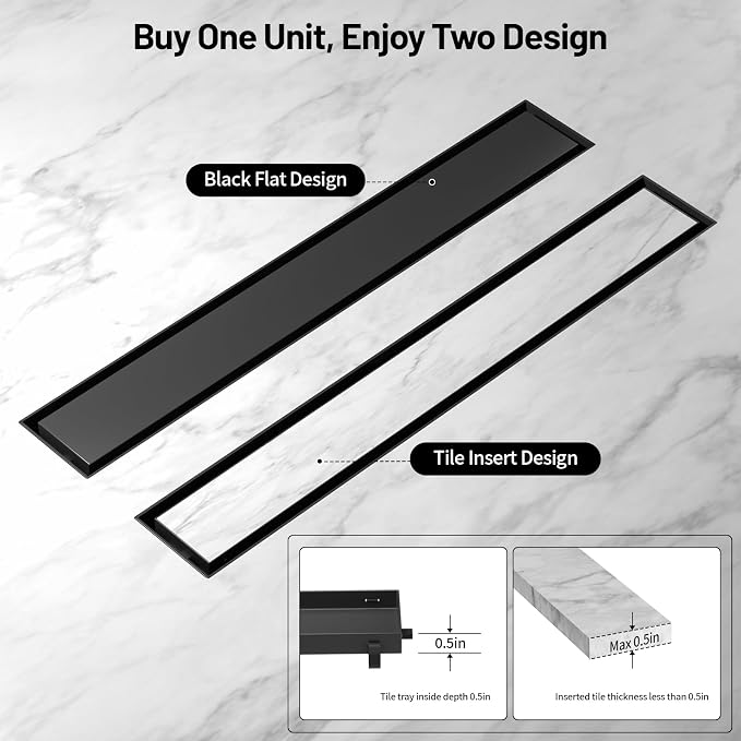 Linear Shower Drain, 304 Stainless Steel - Image 9