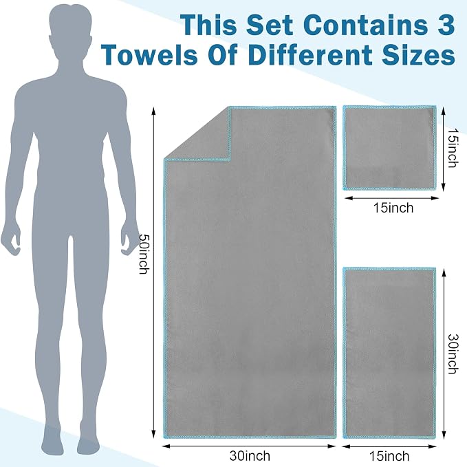 Xinnun 4 Pack Microfiber Camping Towel - Image 2