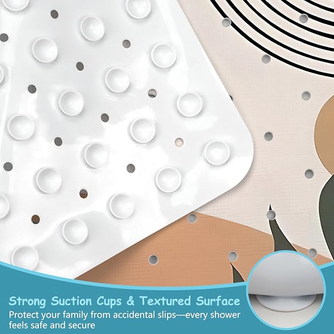 Leaves Square Anti Slip Shower Mats - Image 3
