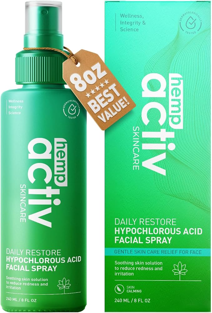 Hypochlorous Acid Spray for Face & Skin – Post-Workout Gentle HOCL Facial by Hempactiv