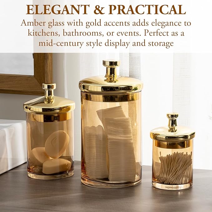 MyGift Glass Apothecary Jar Set - Image 4