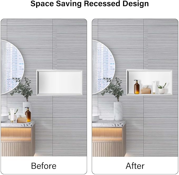 12" X 24" Stainless Steel Shower Niche Insert Tile Ready, Niche - Image 6