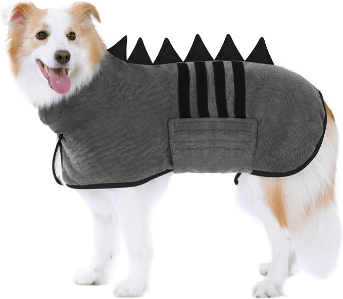 Super Absorbent Dog Bathrobe, Microfiber Bath Robe Towel by HezzLuv