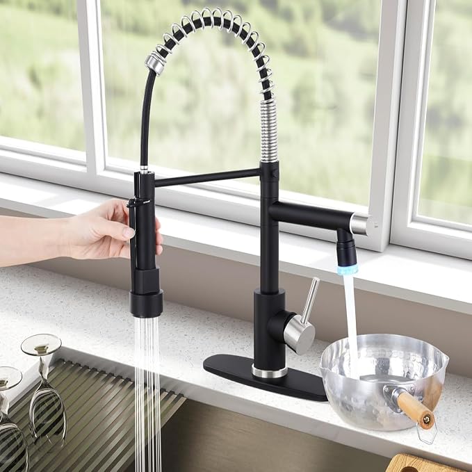 Smart Kitchen Faucet, 3 Modes Pull Down Sprayer, LED Temperature Control - Image 5