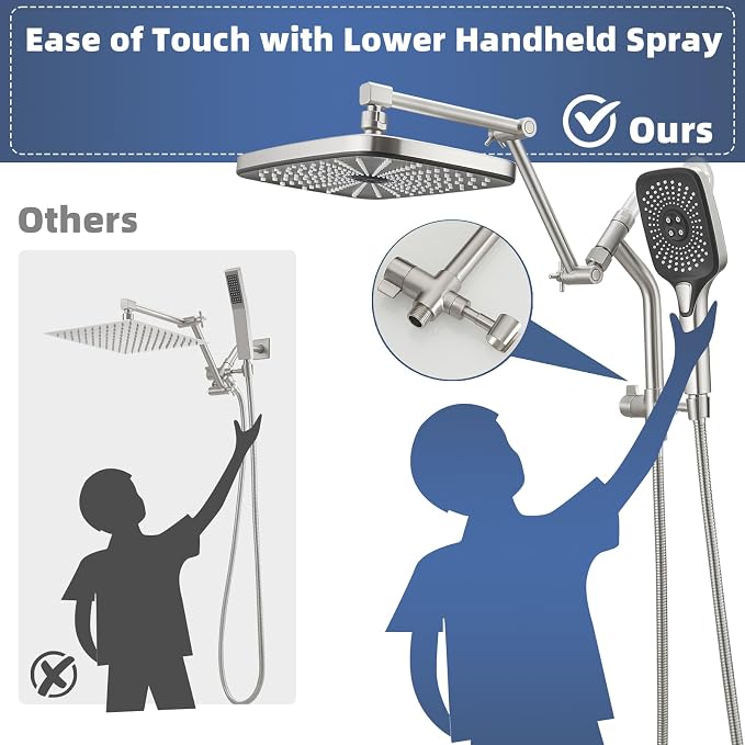 12" High Pressure Rain/Rainfall Shower Heads - Image 2