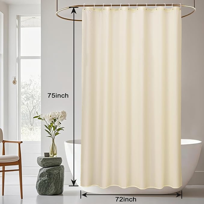 AooHome Shower Curtain Liner, Fabric Bathroom Curtain - Image 7