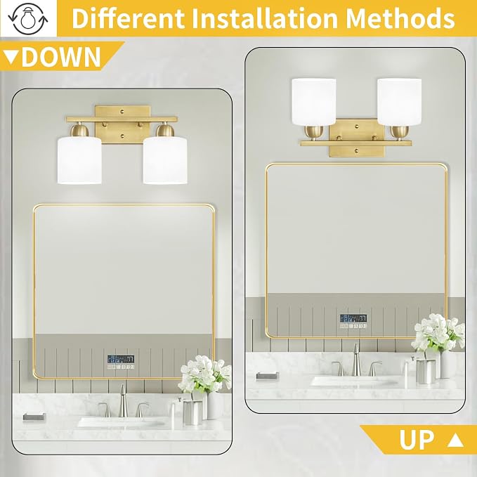 2 Light Bathroom Vanity, Bathroom Lights Over Mirror - Image 4