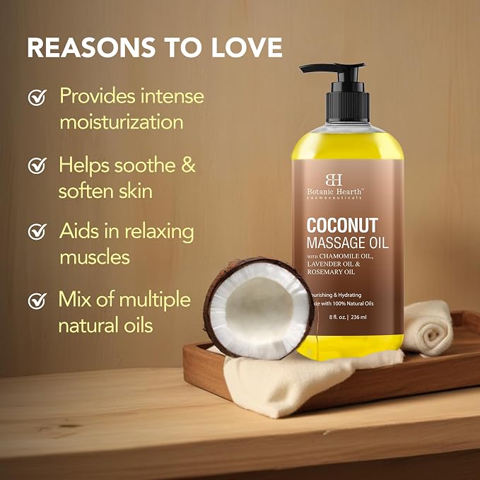 Botanic Hearth Coconut Massage Oil | Ultra|Glide Formula - Image 7