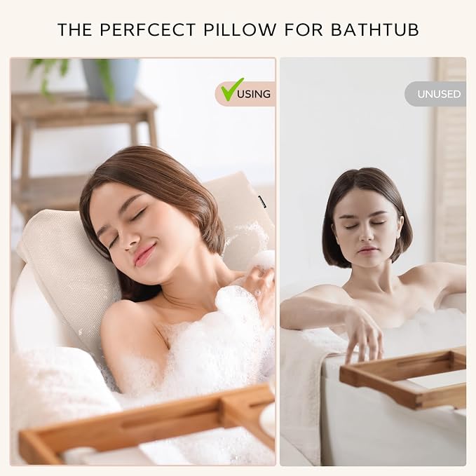 Bath Pillows for Tub Neck and Back Support, Bathtub Cushion backrest headrest - Image 5
