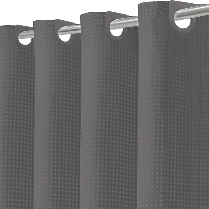 Inhousolu No Hook Waffle Weave Shower Curtain by INHOUSOLUHOMEDECOR
