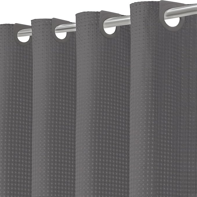 Inhousolu No Hook Waffle Weave Shower Curtain by INHOUSOLUHOMEDECOR