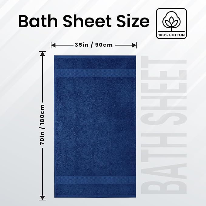 Infinitee Xclusives – Luxury Bath Sheets Towels – 1 Pack 600 GSM – 100% Ring - Image 2
