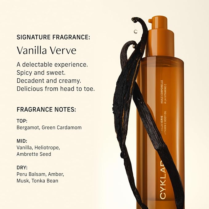 CYKLAR Vitamin C Body Oil for Women and Men. Moisturizing Vanilla Verve Scented - Image 4