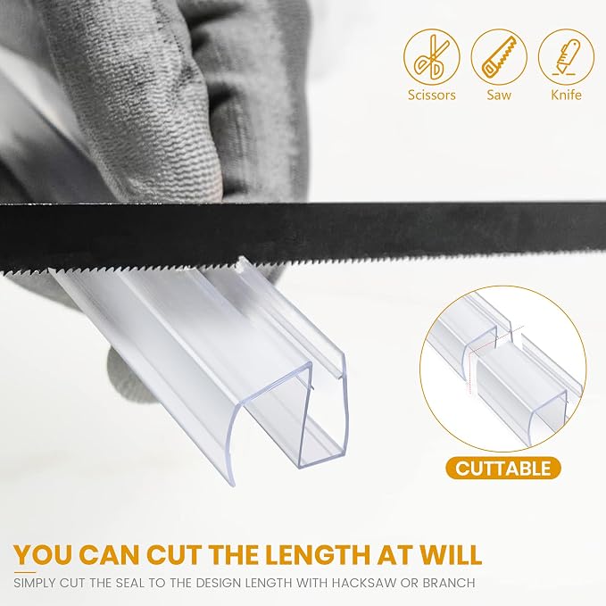 Bathroom Shower Glass Door Bottom Seal Strip - Image 7