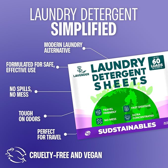 Sudstainables Laundry Detergent Sheets 60 Loads – Dissolvable Laundry Sheet - Image 6
