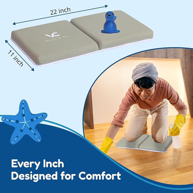 Vault & Co Bath Kneeler and Elbow Rest Pad Set – Extra Thick 1.5” Cushioned - Image 6