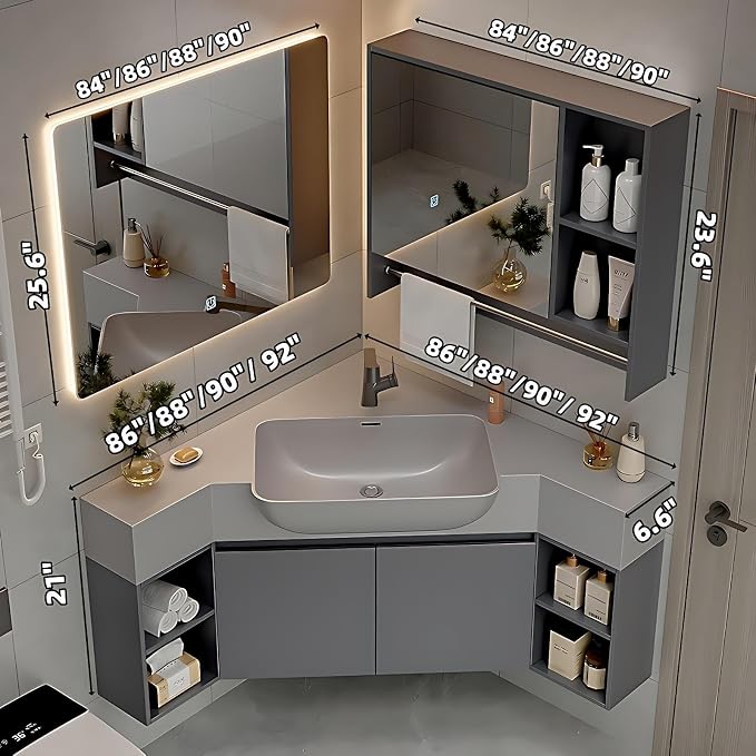 88" Corner Bathroom Vanity - Image 2
