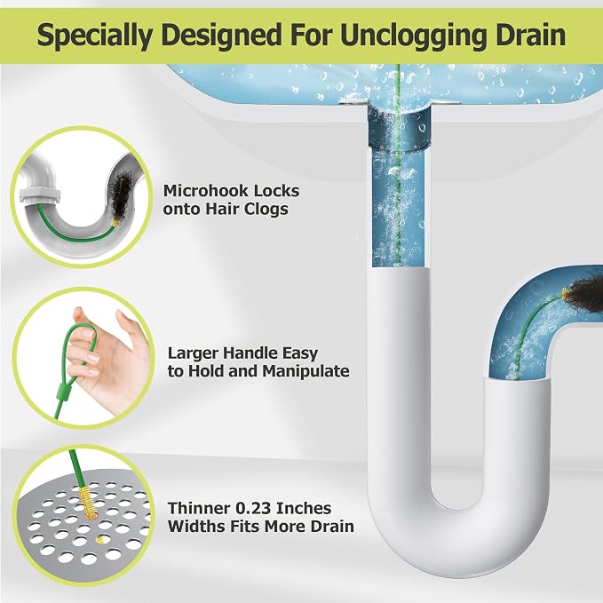 Kelly's Collection 30 Inch Drain Snake Hair Clog Remover Tool, Anti-Break Sink - Image 4