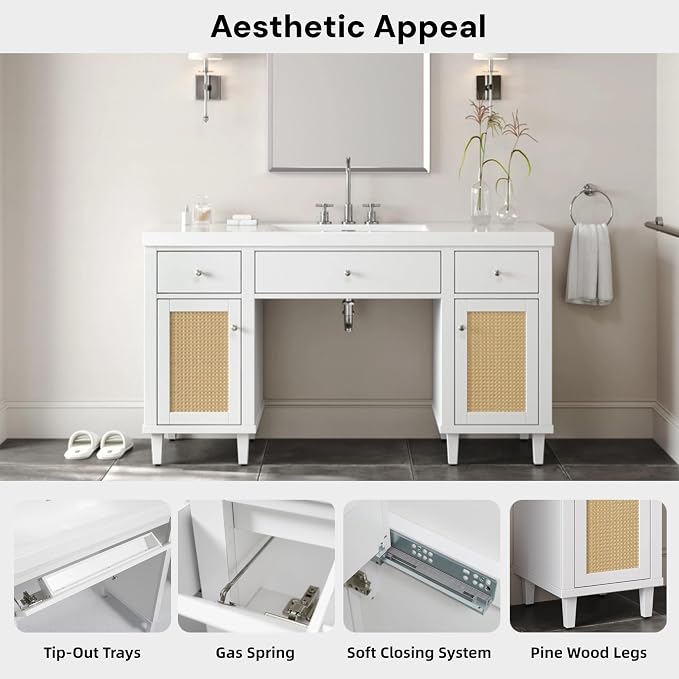 60 Inch Single Bathroom Vanity - Image 6
