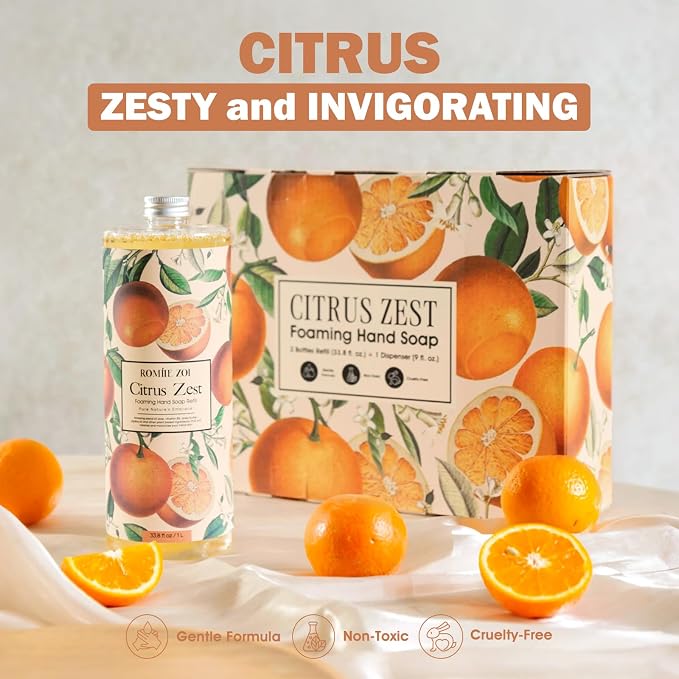 ROMIIE ZOI Citrus Zest Foaming Hand Soap Refill Gift Set – 3 Pack - Image 3