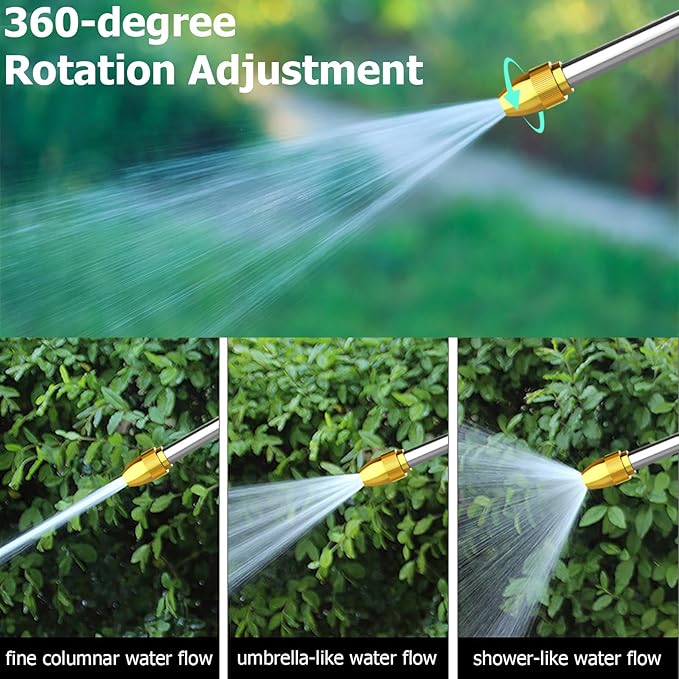 Upgraded Garden Hose Nozzle Sprayer, 100% Heavy Duty Metal Water Hose Nozzle - Image 3