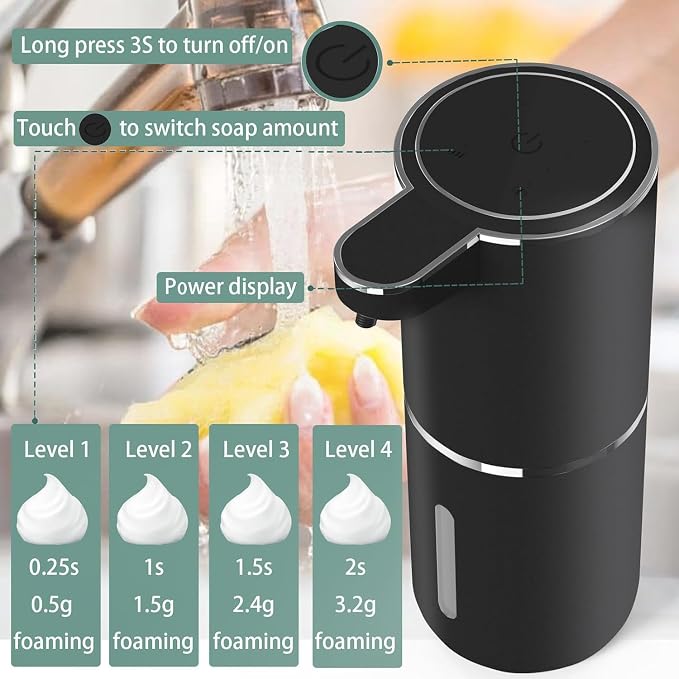 2Pack Automatic Soap Dispenser Touchless Foaming Soap Dispenser USB - Image 6