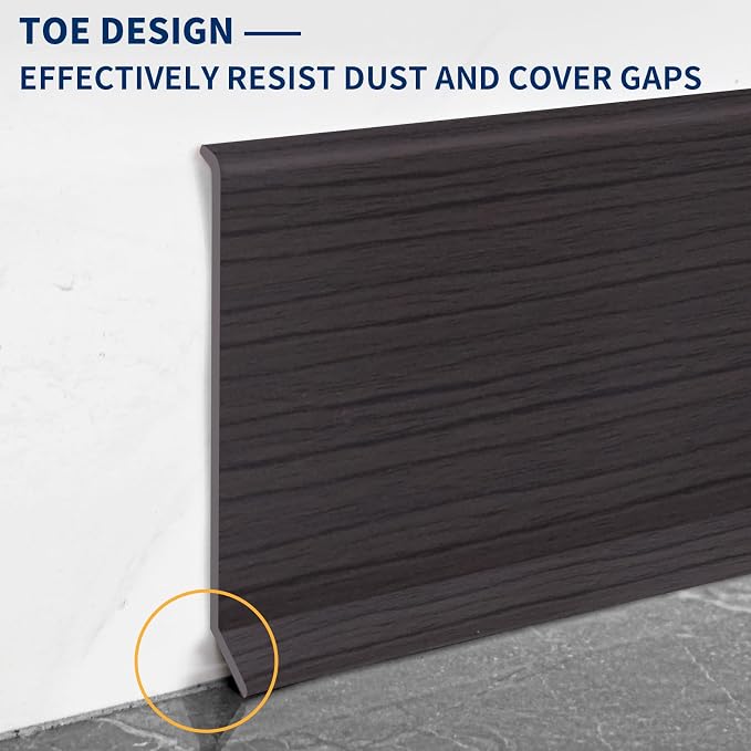 Flexible Baseboard Molding Trim 4 Inch Self-Adhesive Vinyl Wall Base Peel and - Image 4
