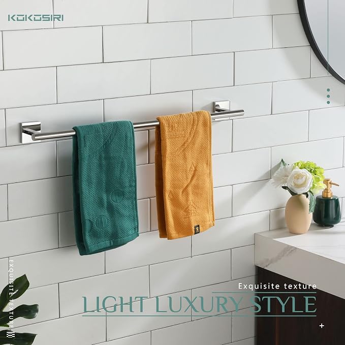 KOKOSIRI Bath Towel Bar Bathroom Towel Holder - Image 3
