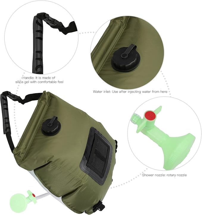 Outdoor Solar Heated Shower Bath Bag, Portable Camping Water Storage Bags - Image 2
