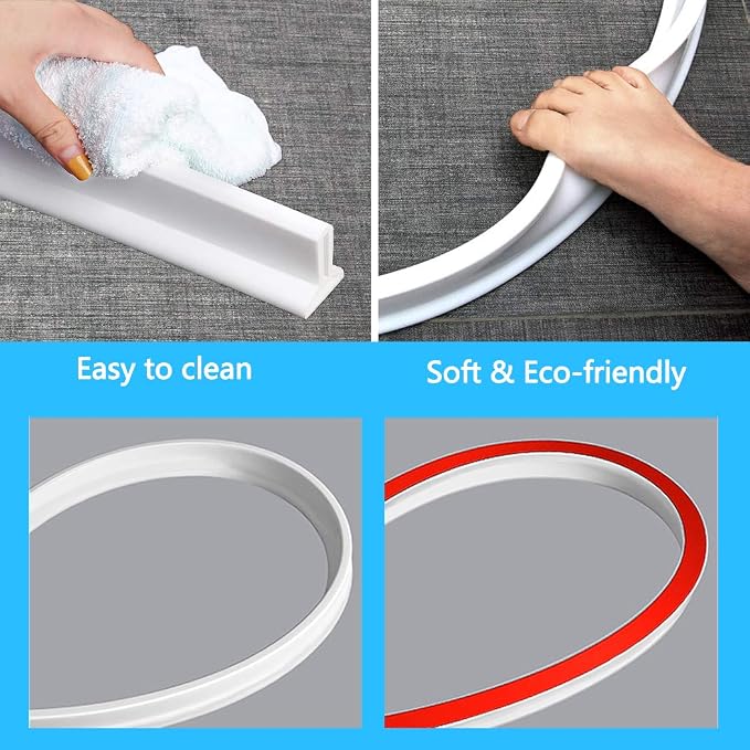 New Collapsible 67 Inch Shower Threshold Water Dam Collapsible Bath Shower - Image 7