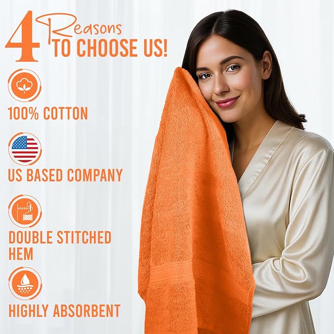 RIVERSIDE 100% Ring Spun Cotton Large Bath Towels Set of 4, 27 x 54 Inches – - Image 5
