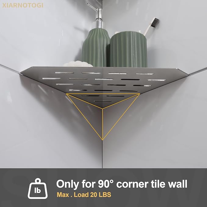 Recessed Corner Shower Shelf, Heavy Duty Shower Shelf, Grout in Bathroom Shelves - Image 4